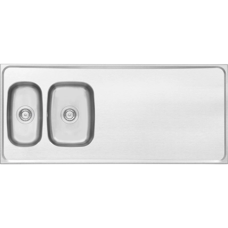 Contura Classic G 1420 stålbord med dobbeltvask, 142x60 cm