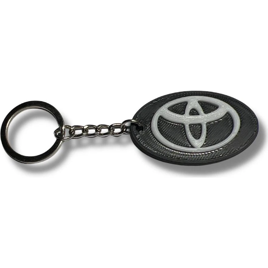 Toyota Nøglering Oval - Sort PLA Plast - 108 mm