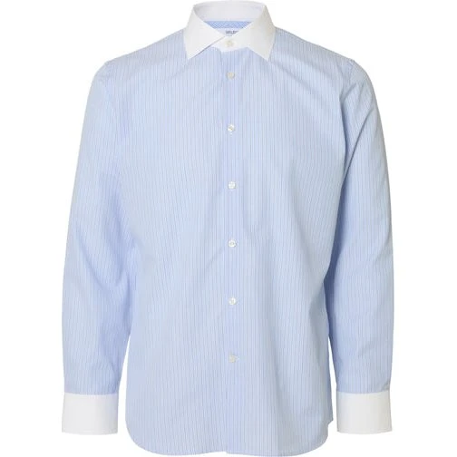 Slhslimlux LS Shirt White Spread