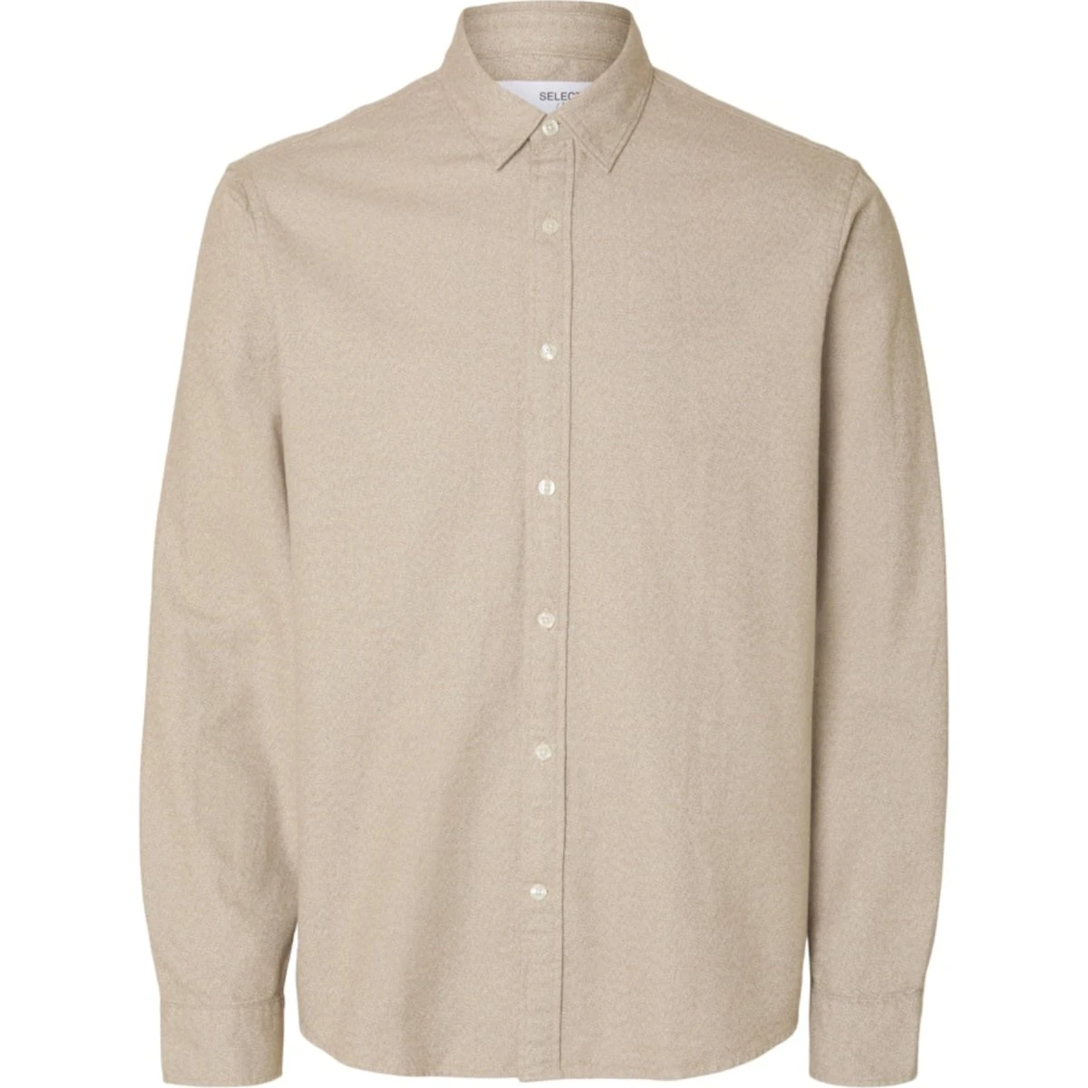 SELECTED Skjorte SLHNOAH i beige - Regular Fit