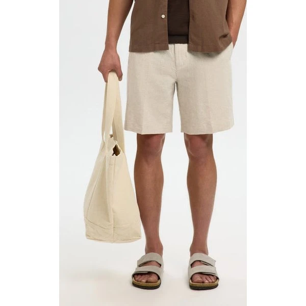 Selected Leroy Linen Shorts - Natblå