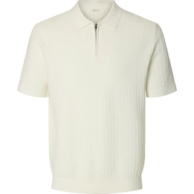 SLHCRAN SS KNIT STRUCTURE HALF ZIP Polo