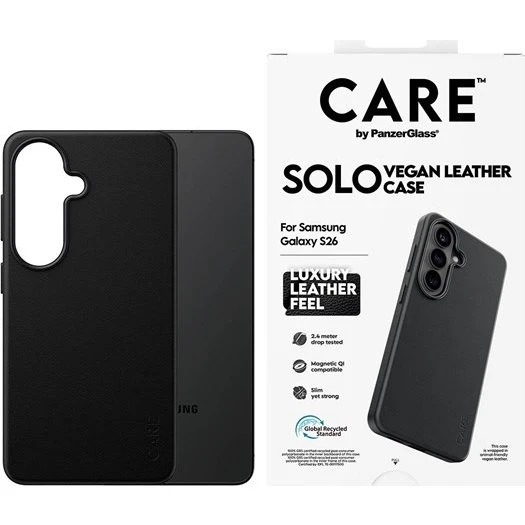 PanzerGlass CARE Solo Case Black til Samsung Galaxy S26 med Qi