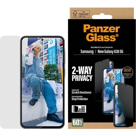 PanzerGlass Privacy Screen Protector til Samsung Galaxy A37