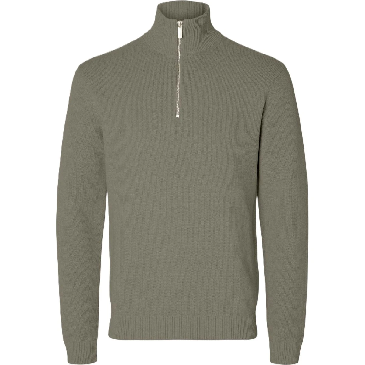 SELECTED Pullover SLHDANE i pastelgrøn med halv lynlås