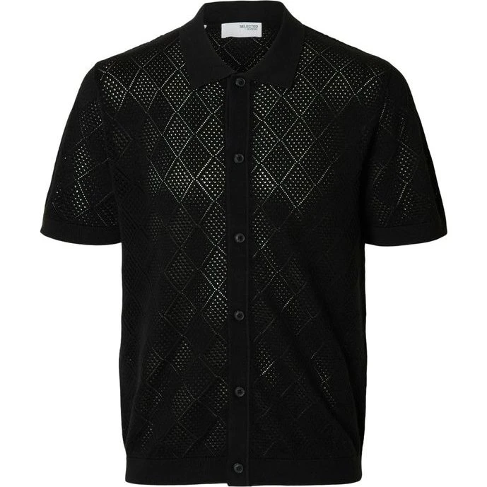 SLHARCO SS Knit Structure Polo Cardigan