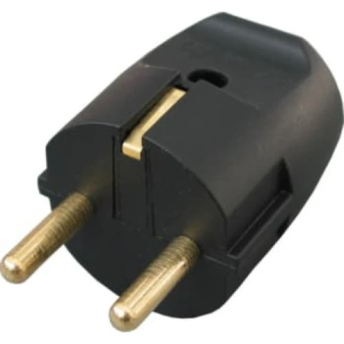 Schuko stikprop med side-jord, sort, 16/250V