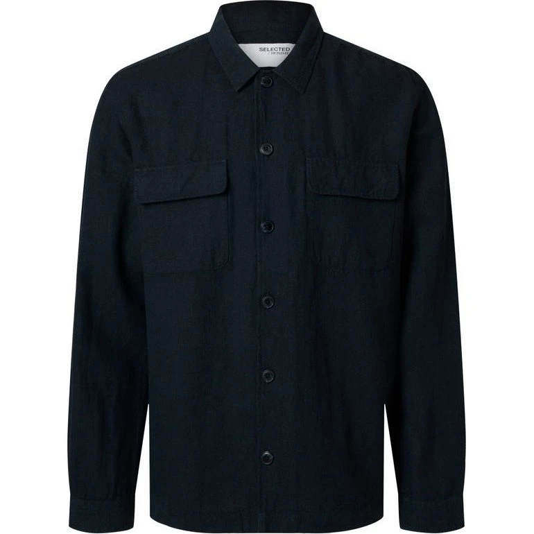 SLH-LEROY Linen Blend Overshirt LS