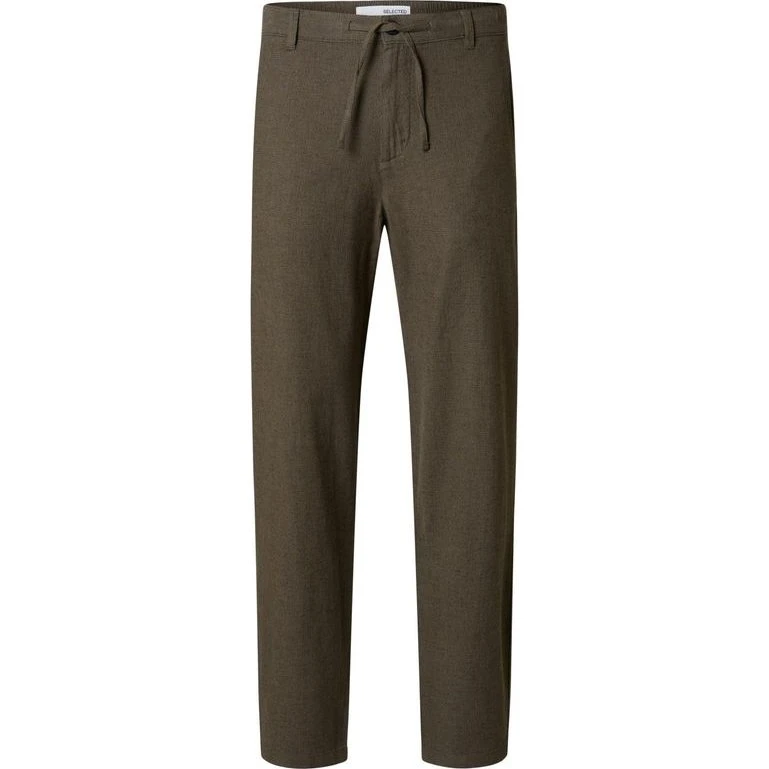 SLH172-SLIMTAPE Broderet Linen Pant