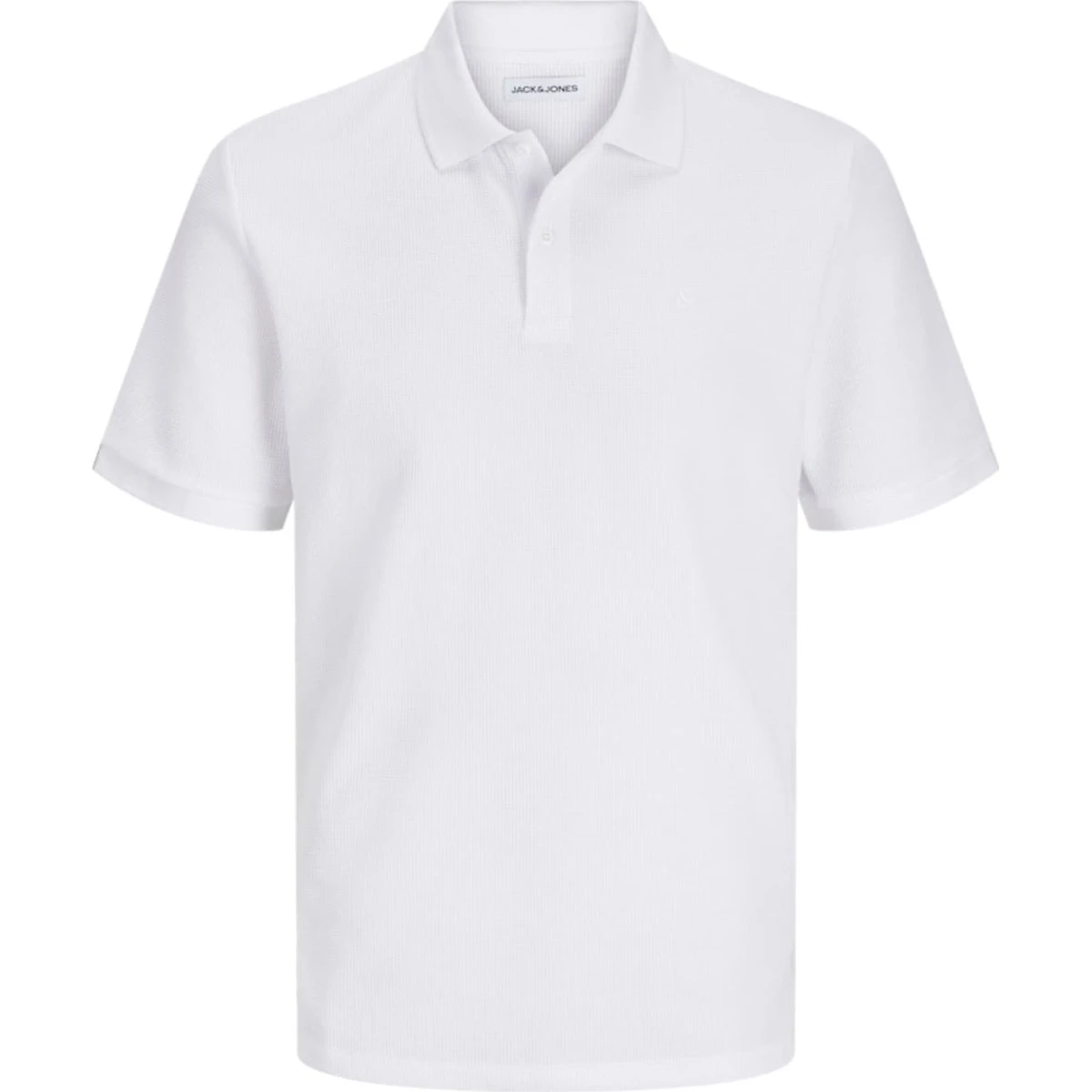 JACK & JONES JJEAustin Polo i offwhite med vaffelstruktur