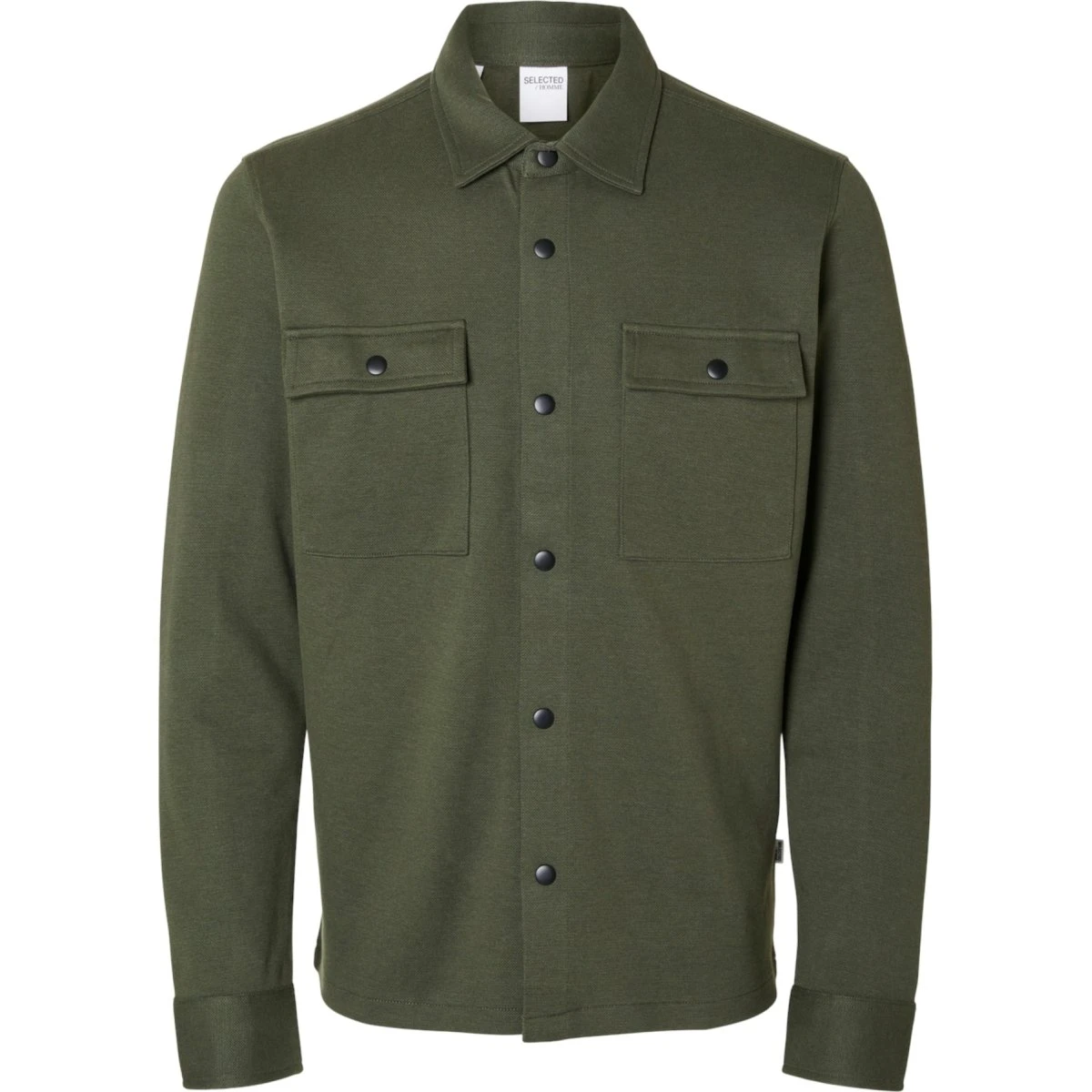 Selected Homme SLHJACKIE Overskjorte i Oliven Piqué