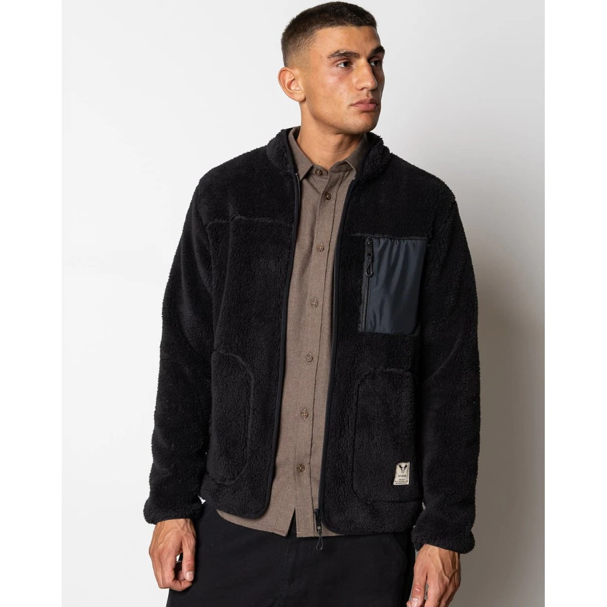 Fat Moose Wood Fleece Jacket - Sort - S