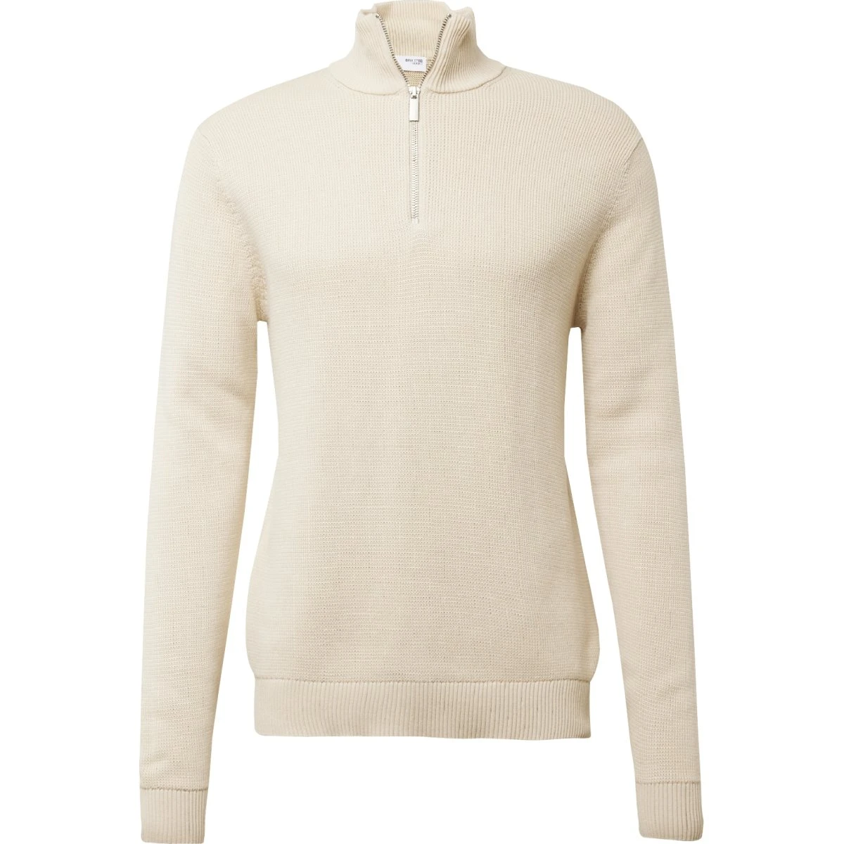 SELECTED Dane Pullover i beige med halv lynlås