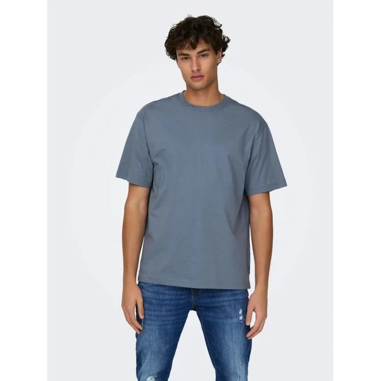 ONLY & SONS ONSFred Relaxed Fit T-shirt i Flint Stone