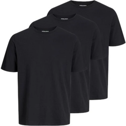 Jack & Jones 3-pak sorte T-shirts i 100% bomuld til herre