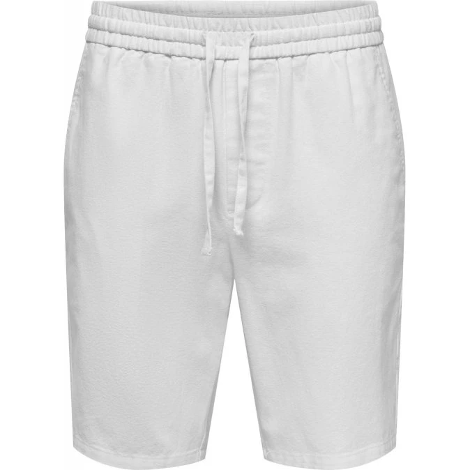 ONLY & SONS Linus shorts i hvid bomuld-hør blanding
