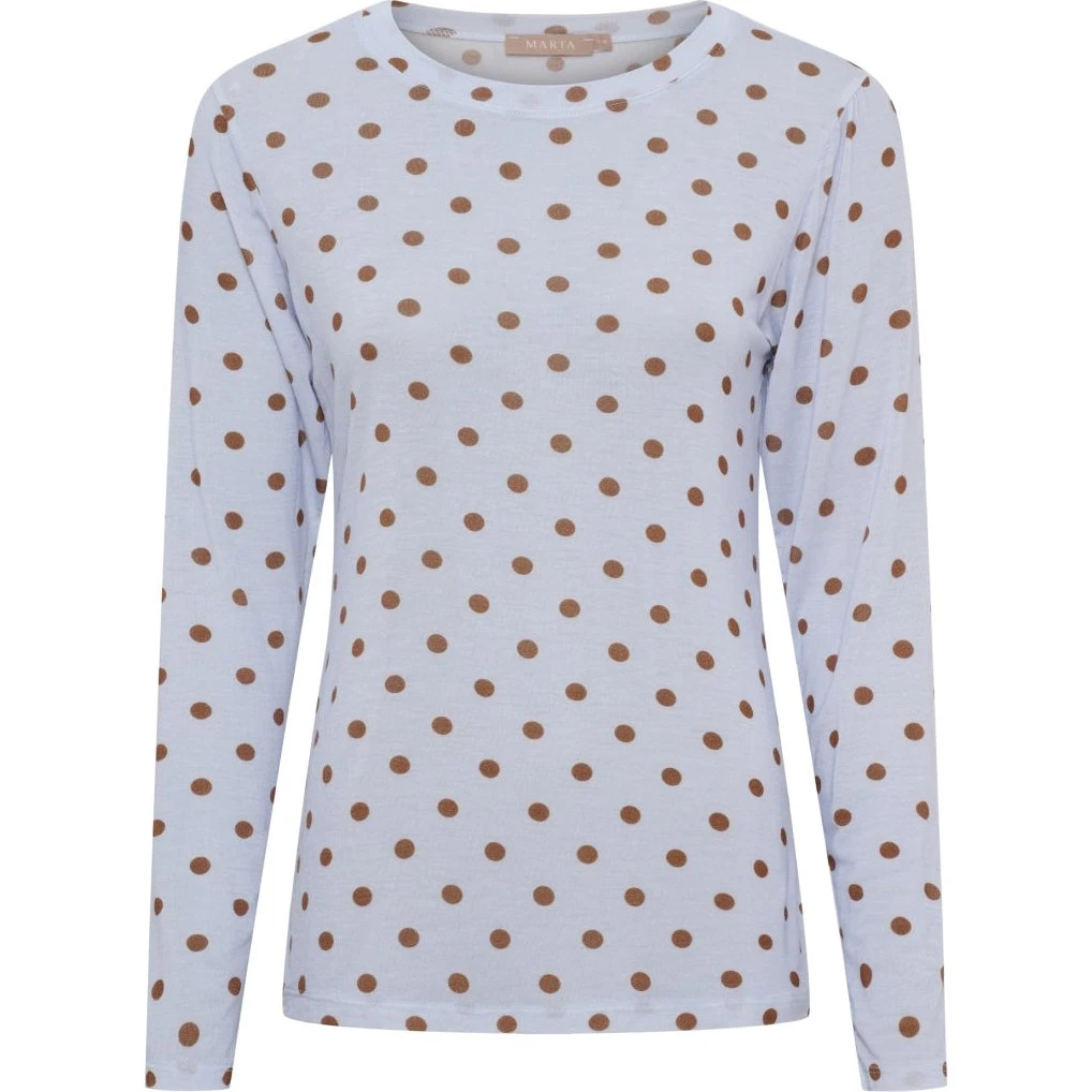 Marta du Château Elissa Bluse - Celeste med brune prikker