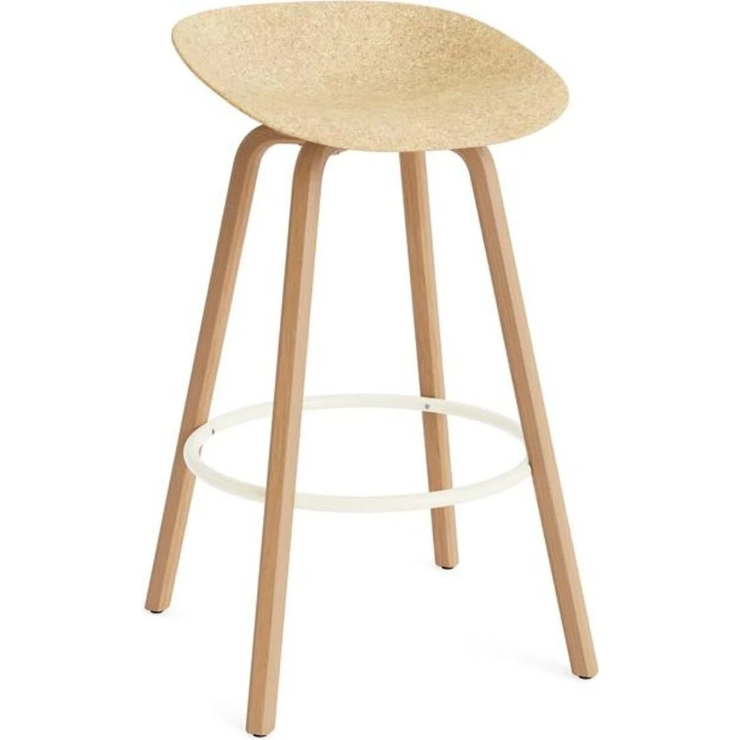 Normann Copenhagen Mad Barstol 75 cm Bøg/Creme/Hemp