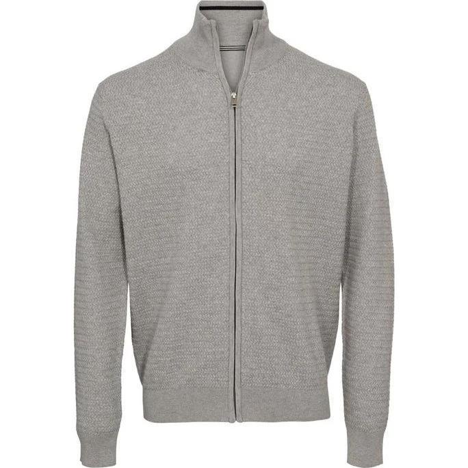 Cardigan Regular Fit med strukturstrik til mænd