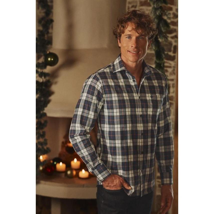 Thomas Regency Ternet Flannel Skjorte - Regular Fit
