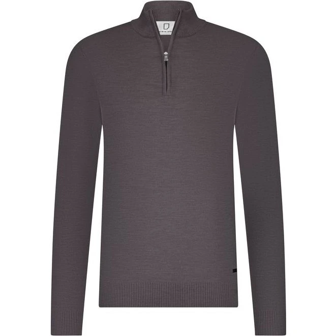 LUX KNITWEAR Merinostrik med 1/4 lynlås