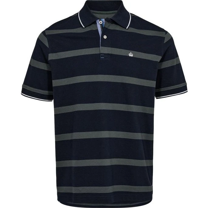Thomas Regency Stribet Polo med Kontrastdetaljer