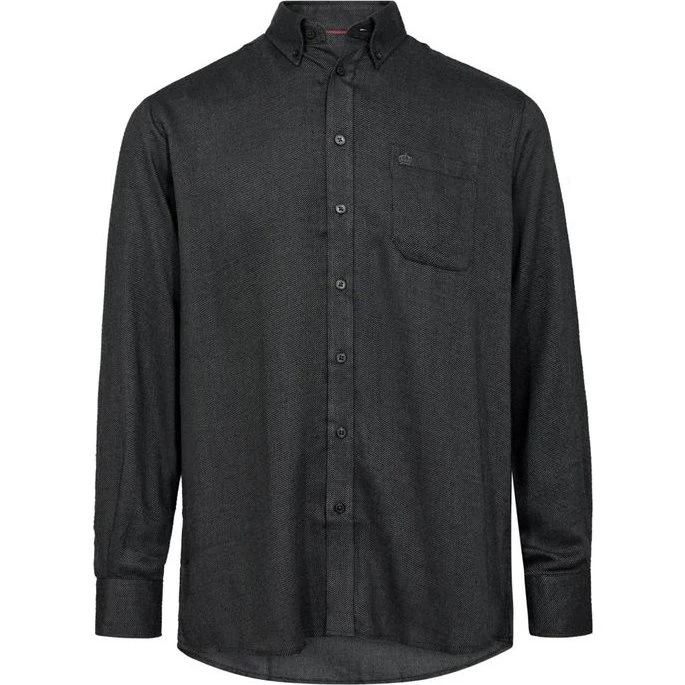 Regular fit l/s børstet skjorte