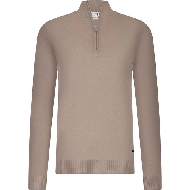 LUX KNITWEAR Merinostrik med 1/4 lynlås