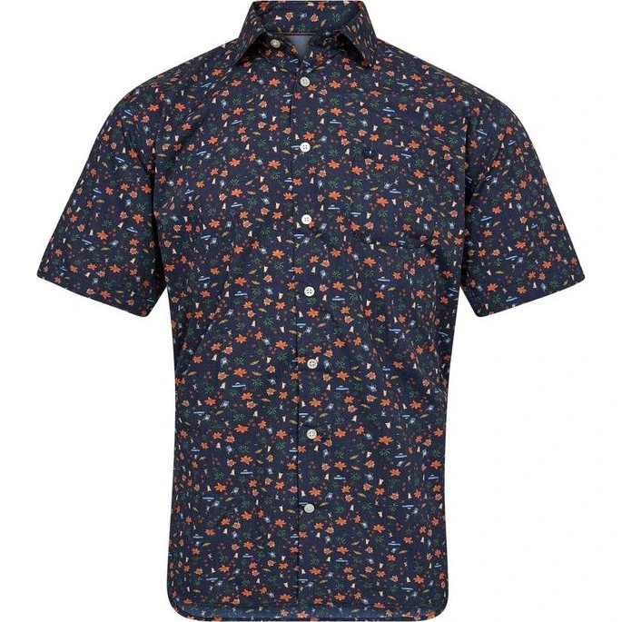 S/S Skjorte Regular Fit i CVC - Sommerfarver