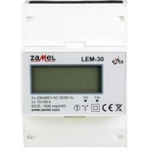 Zamel LEM-50 Trefaset Energimåler 100 A