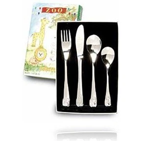 Nordic Sense Zoo børnebestik 4 dele i rustfrit stål