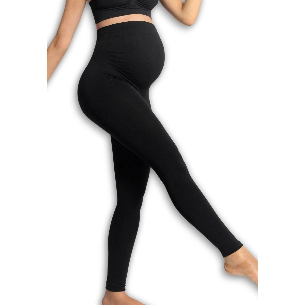 Carriwell Seamless Graviditets-leggings (Recycled), Sort, Large