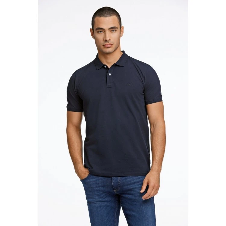 Lindbergh kortærmet polo i navy til herre