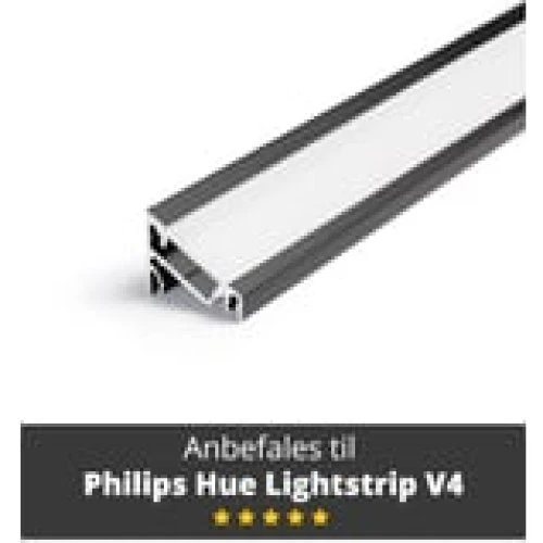 Light Solutions Aluminiumsprofil Model C til Philips Hue - Sort, 1m