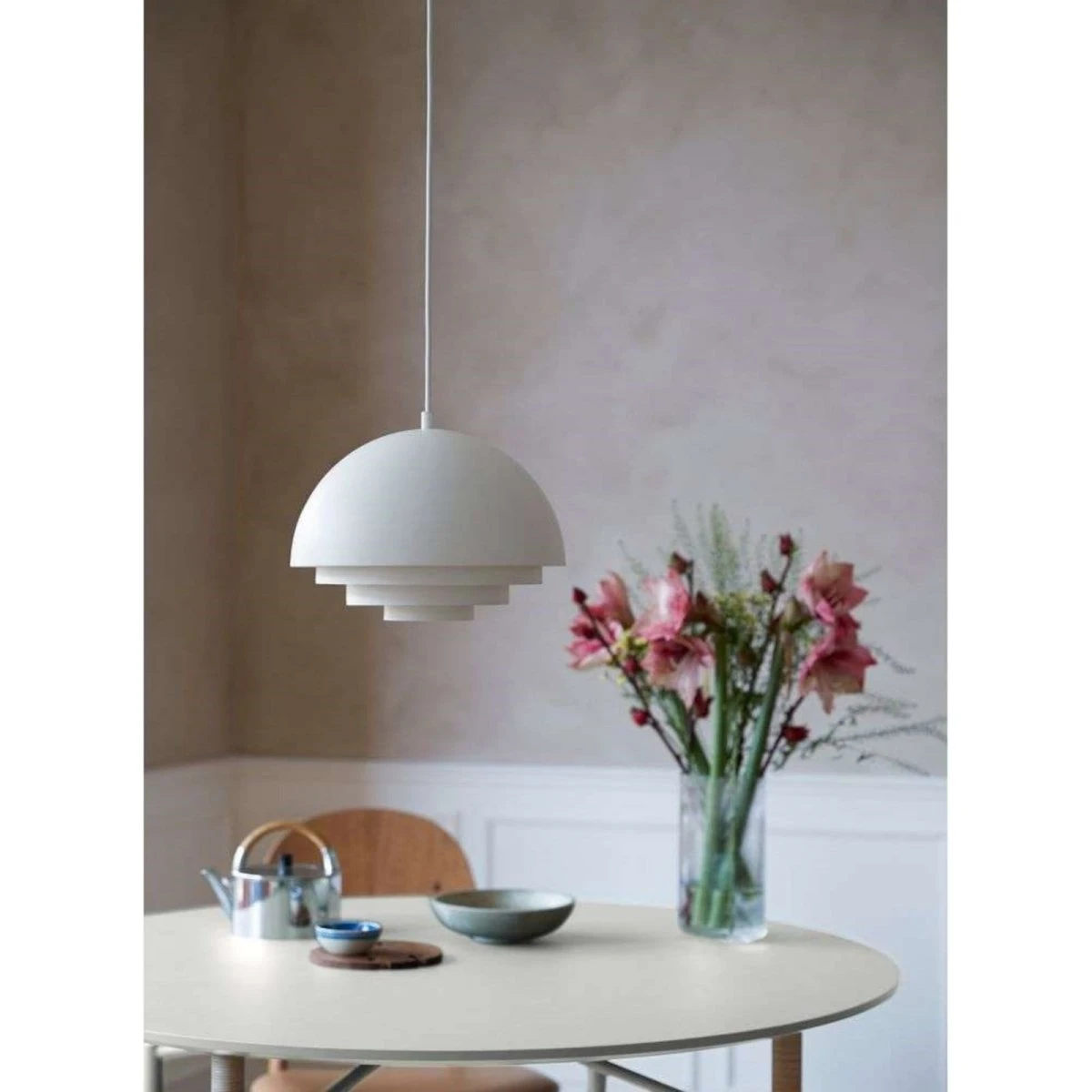 Warm Nordic Milieu Colour Mini pendellampe, hvid, Ø29 cm