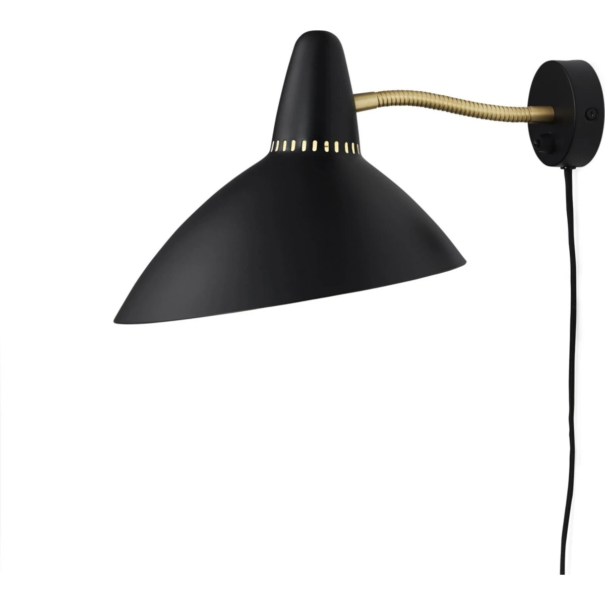 Lightsome Væglampe Sort Noir med Messingdetalje
