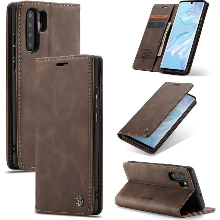 CASEME Huawei P30 Pro Retro Læderetui - Mørkebrun