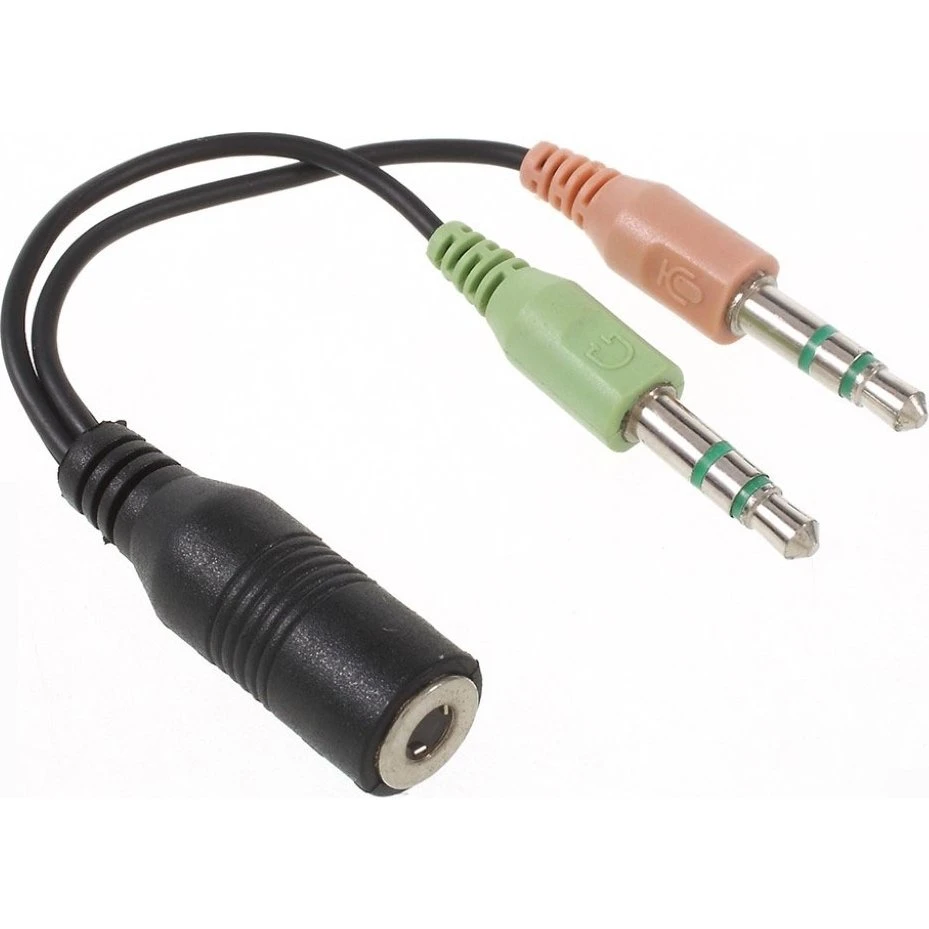 3.5mm Y-splitter kabel til headset og mikrofon