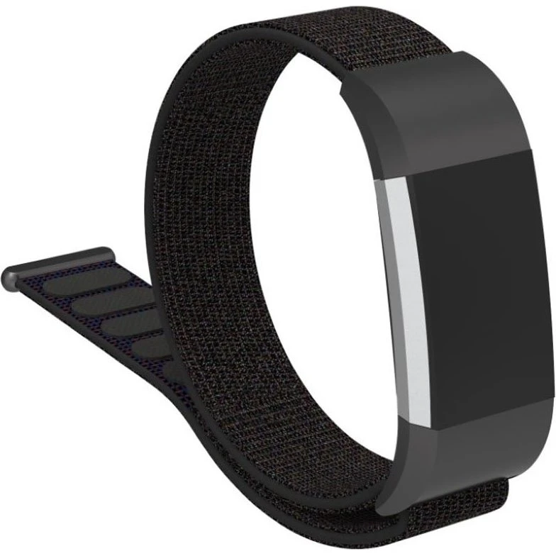 Fitbit Charge 2 Erstatningsrem i Nylon - Mat Sort