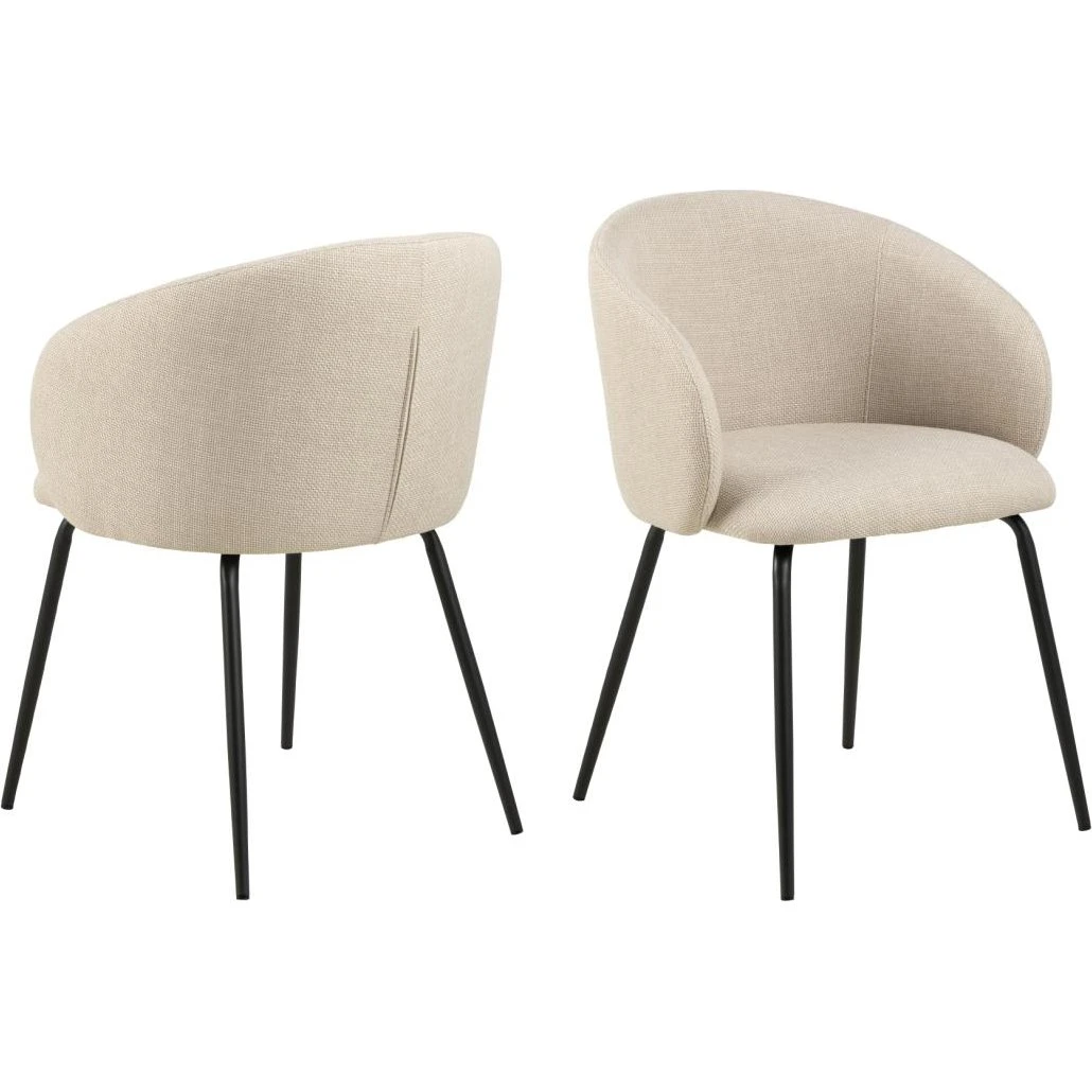 AC Design Furniture Eleanor spisebordsstol med armlæn - Beige/Sort