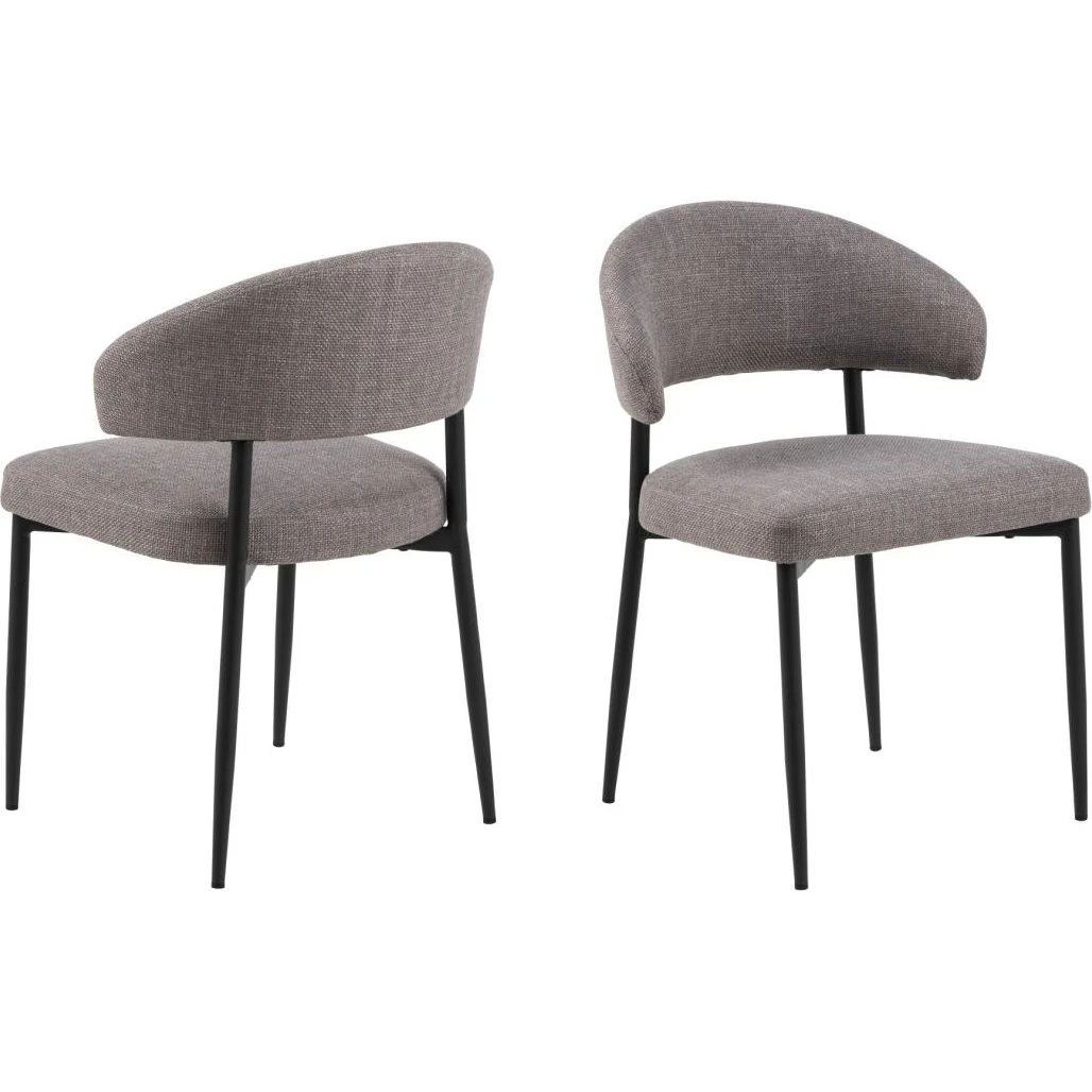 AC Design Furniture Edina spisebordsstol 2-pak - Brun/Sort