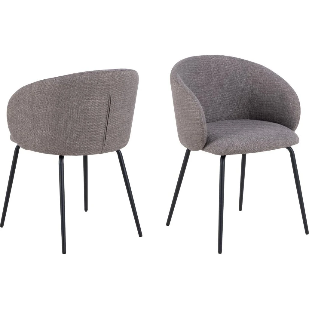 AC Design Furniture Eleanor spisebordsstol med armlæn - Beige/Sort