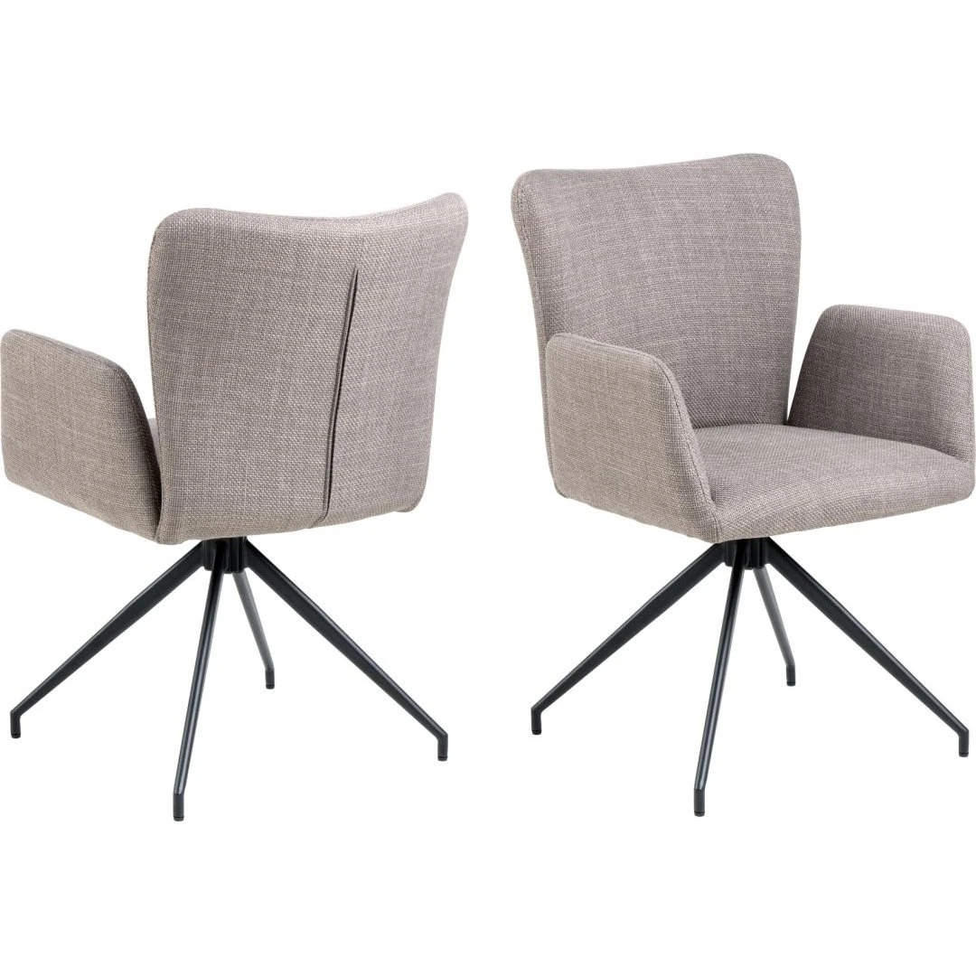 AC Design Furniture Laura spisebordsstol med armlæn - Brun