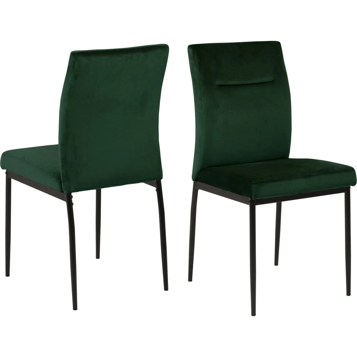 ACT NORDIC Demi spisebordsstol - Mørkegrøn polyester & sort metal