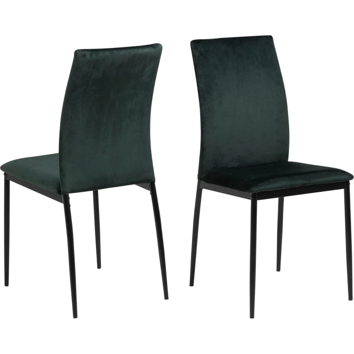 ACT NORDIC Demina spisebordsstol - mørkegrøn polyester & sort metal