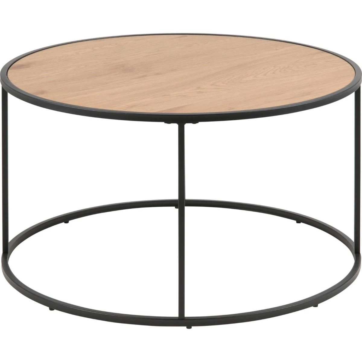 AC Design Furniture Agust Sofabord - Natur Eg & Sort Metal - Ø80