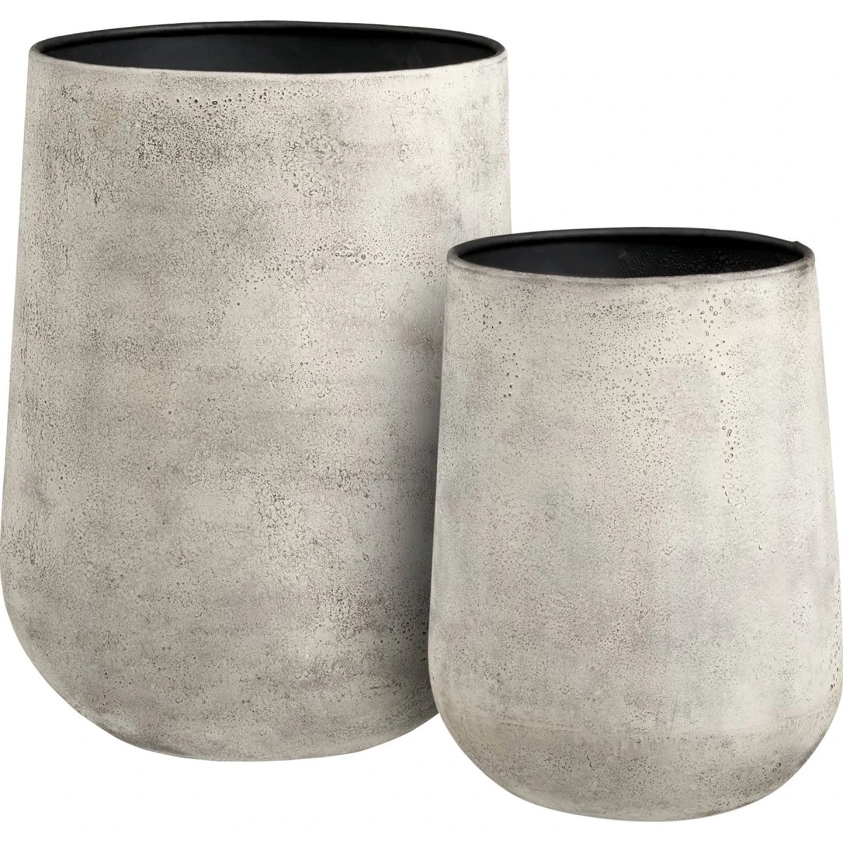 House Nordic Hou Dekorationskrukker i Antik Beige Metal - 2 stk.