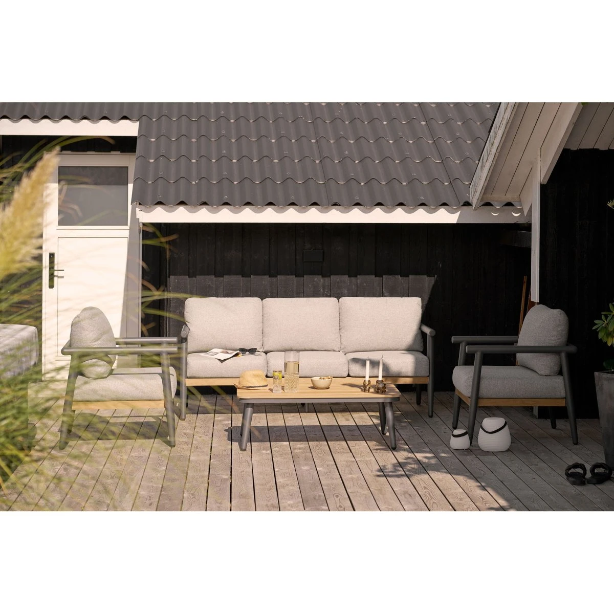 House Nordic Comillas Loungesæt - 3-personers sofa, 2 stole & bord