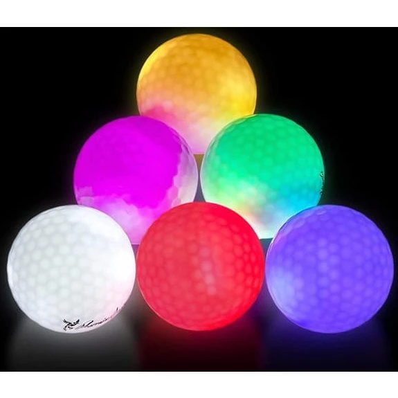 Golfbold med LED Lys til Natgolf - Hvid