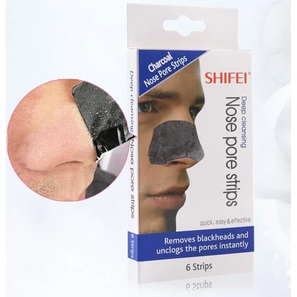 Shifei Charcoal Nasal Strips 6-pak - Dybderensende mod hudorme
